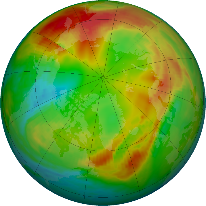 Arctic ozone map for 07 February 1989